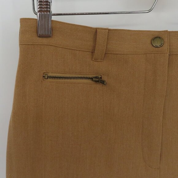 Lauren Ralph Lauren LRL Women 12 Tan Brown Stirrup Pants Leather Patches NEW Y2K - Picture 3 of 12